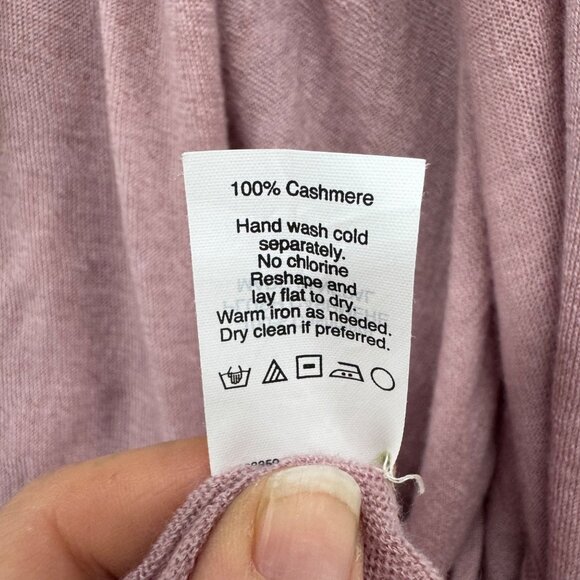 Plush Cashmere Long Cardigan Womens Pink 100% Cashmere Open Front Size M - Picture 7 of 13